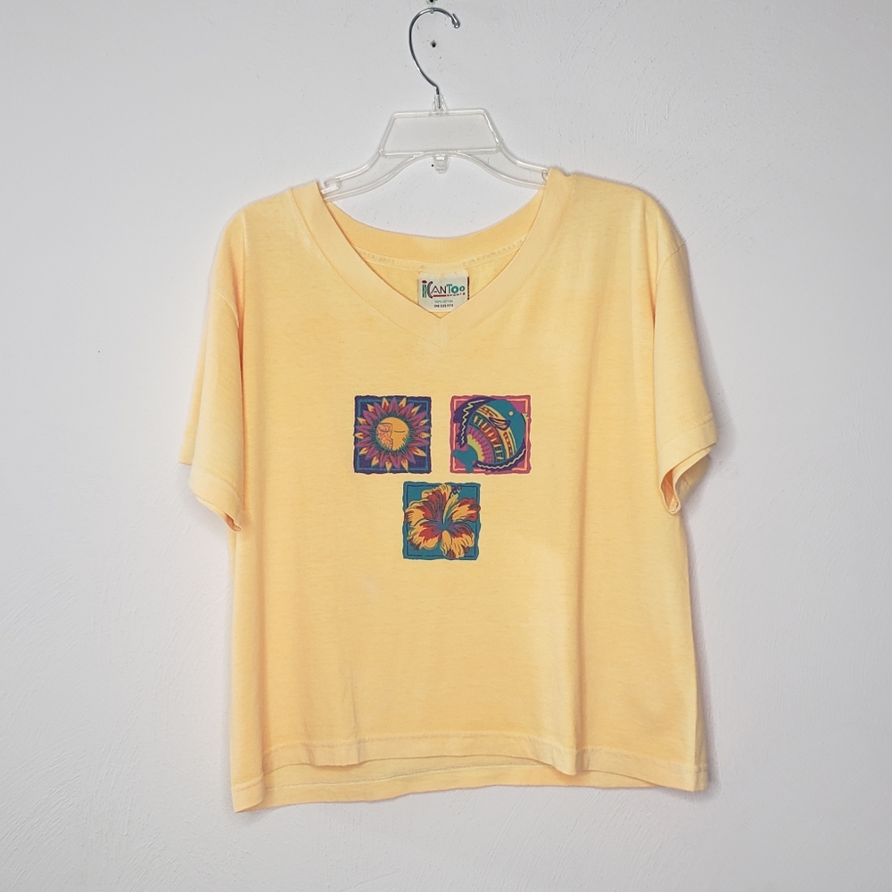90s I Can Too Yellow Tshirt OSF